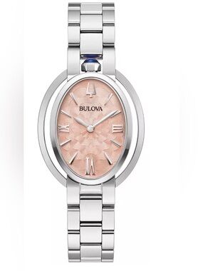 Bulova salmon dial  Women's Rubaiyat Stainless Steel Bracelet 29mm Watch